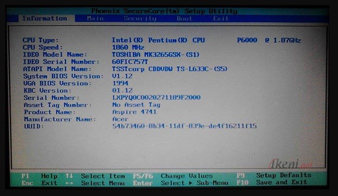 Melihat tipe laptop lewat BIOS