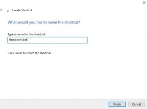 Simpan shortcut shutdown otomatis