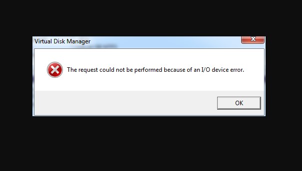 The request could not be performed because of an i/o device Error перевод. Red HDD erreur.