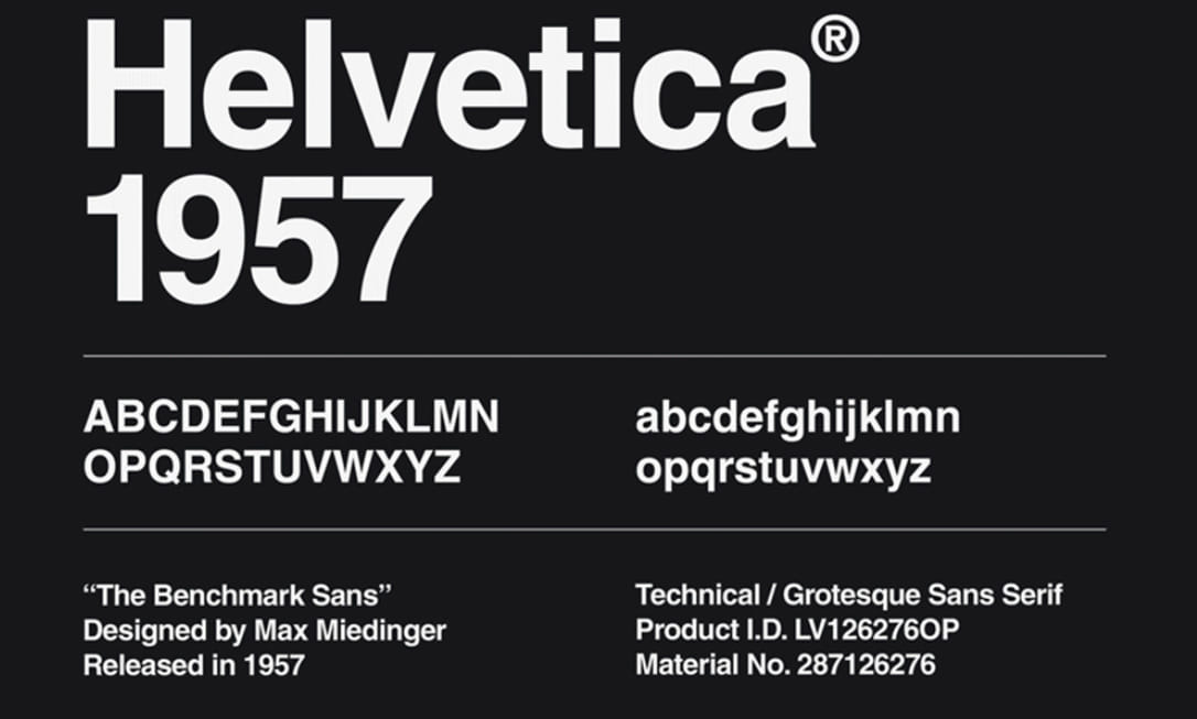 Helvetica Neue font aesthetic