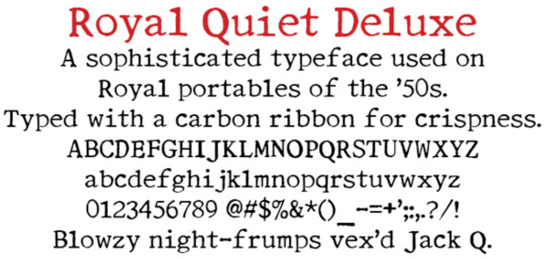 Royal Quiet Deluxe font