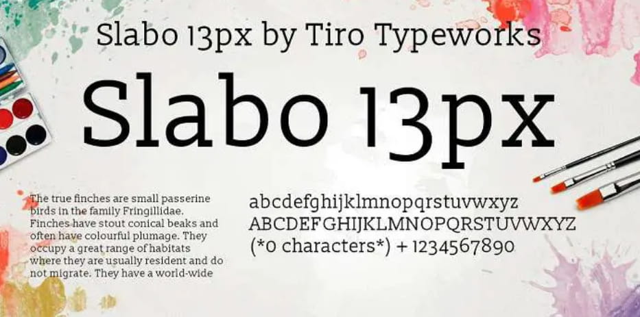 Slabo 27px 13px font aesthetic