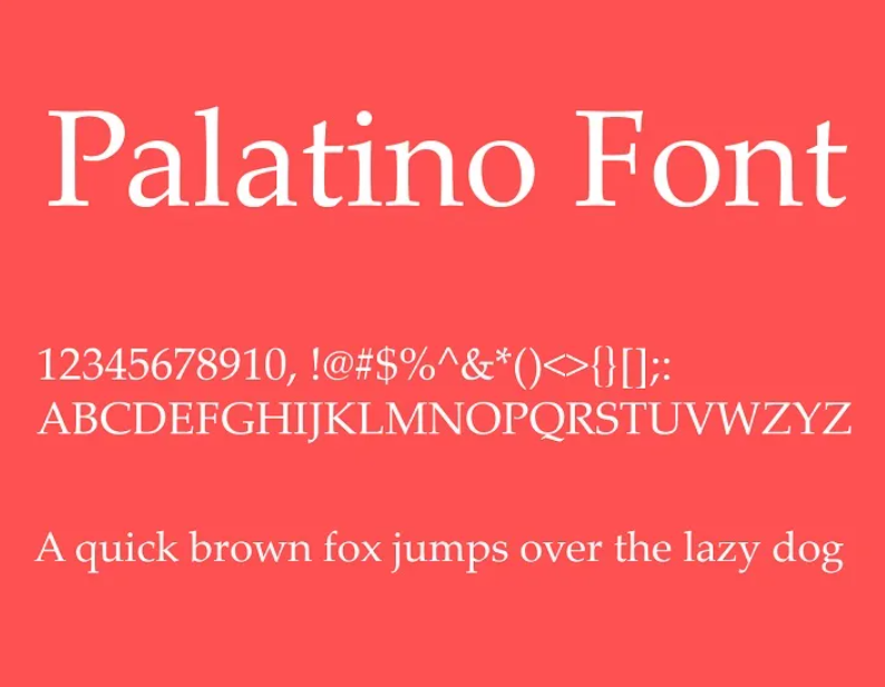 Font Palatino