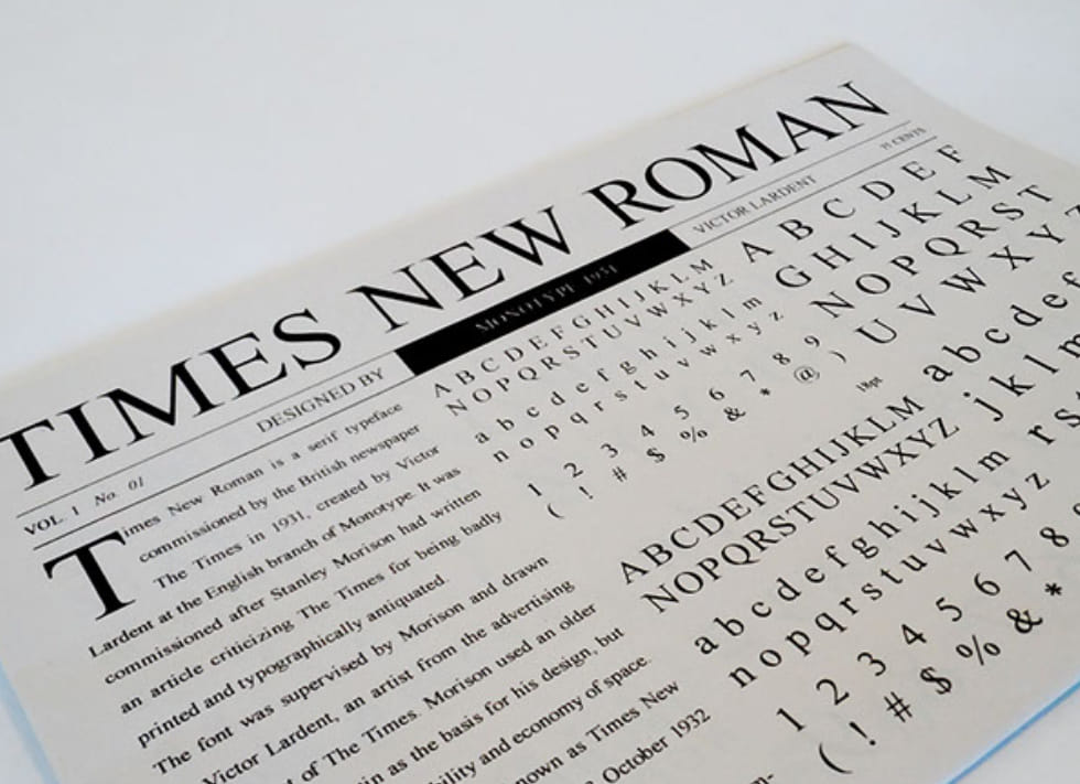 Font Times New Roman